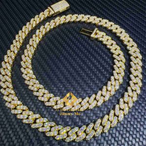 Bijoux de hanche en gros, plaqué or 8mm, argent 925, une rangée de diamants Zircon 5a glacés, lien cubain Miami, Rsaao, vente en gros