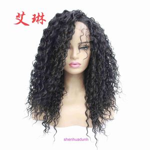 Wigs de mode de gros Cheveux pour les femmes Face Bubble Bubble Face Small Curly avec dentelle Synthetic Fibre Half Hand Hook Wig Cover New Modèle