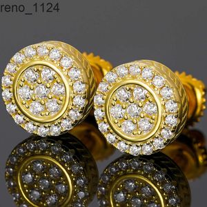 Vente en gros de bijoux Hip Hop de luxe 14K 18K, plaqué or véritable, argent Sterling 925 VVS Moissanite, boucles d'oreilles en diamant pour hommes