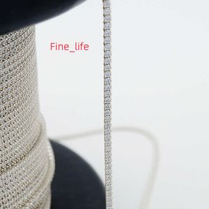 Venta al por mayor, rollo de cadena de plata fina, joyería 925, piedras cz de 1,5mm, rollo de cadena de tenis, cadenas para hombres, collar pesado