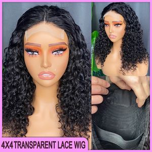 Grade en gros 12A 10A malaisien indien brésilien couleur naturelle vague profonde 4x4 Wig de fermeture en dentelle transparente 14 pouces 100% cru vierge humain jus-04