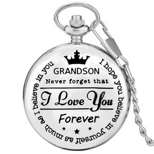 Wholesale Grandson pocket watches Never Forget that I Love You Forever Pocket Watch