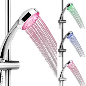 Venta al por mayor de mano 7 colores led luz romántica baño de agua baño en casa cabezal de ducha brillo