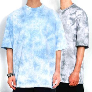 Venta al por mayor de alta calidad 100% tela de algodón lavado tie-dye camiseta para hombre camiseta personalizada tie-dye 211115