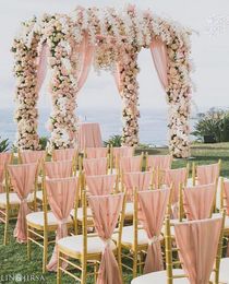 Vente en gros de haute qualité 30D chaise en mousseline de soie ceinture ceintures de chaise de mariage formelle partie chaise de mariage couvre en vente