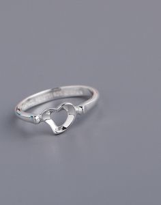 Anillo de plata de ley 925 de alta calidad al por mayor para mujeres anillos en forma de corazón accesorios para bodas