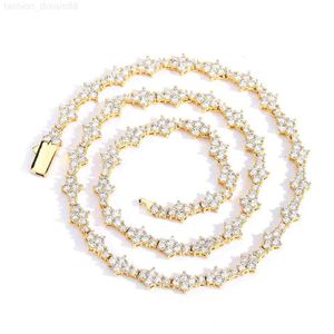 Gros bijoux Hip Hop mode glacé or 18 carats plaqué argent laiton Zircon 6.5mm chaîne de Tennis Cz collier pour hommes femmes