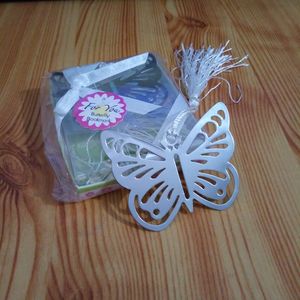Marcapáginas con borlas de Metal de mariposa hueca, regalos colgantes de papelería Kawaii, recuerdos de boda