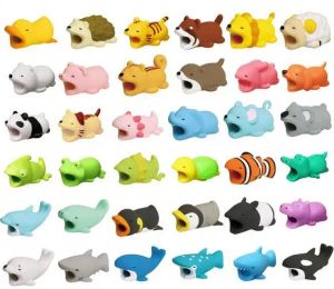wholesale Hot Cable Bite 36styles animal bite cable Protector Accessory toy cable bites dog pig elephant axolotl for iPhone smartphone Charger Cord