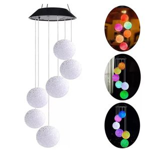 Gros chaud LED vent solaire lumières couleur changeante carillon éolien extérieur étanche Noël Windbell lumière solaire alimenté lampe jardin décor