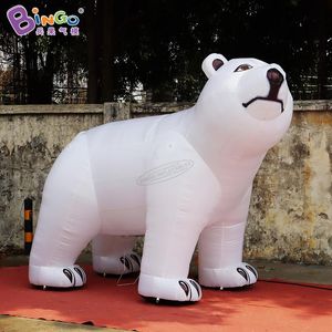 Ventas calientes al por mayor 2.3m Altura Publicidad Inflible Animal Polar Bear Modelos de oso para al aire libre Decoración de la fiesta de la fiesta con el soplador de aire Sports