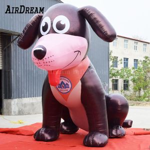 Venta al por mayor, perro inflable gigante personalizado, modelo de perros cachorros de dibujos animados grandes para zoológico, tienda de mascotas, publicidad en hospitales de animales-001