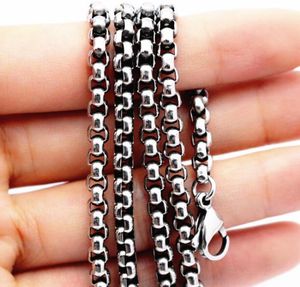 wholesale Bijoux 10pcs Lot vente chaude en acier inoxydable argent à la mode 3mm Box- Rolo Link chaîne collier Bijoux de mode 18-32 ''