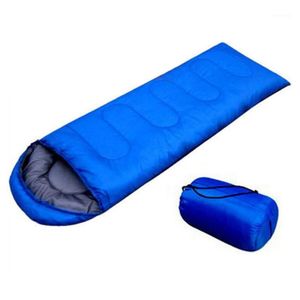 Venta al por mayor- JHO-Saco de dormir de sobre de viaje impermeable al aire libre Camping Senderismo Estuche de transporte Azul