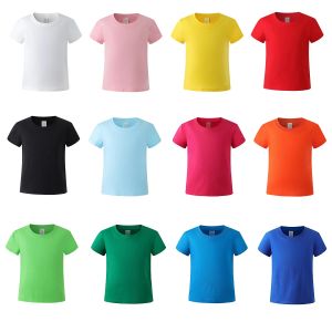 wholesale T-shirts pour enfants T-shirts en coton peigné à manches courtes sans étiquette en coton unisexe 200g pour bébés, tout-petits, garçons et filles Blank ZZ