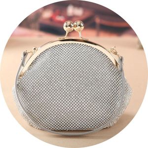 Venta al por mayor- Señoras Mini Gold Rhinestone Bolsos de mano Silver Evening Clutch Dinner Party Purse Luxury Bridal Wedding Bolso bolso mujer XA784H