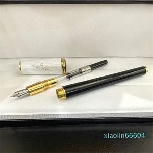 wholesale Stylo plume signature en édition limitée noir blanc stylos à encre pour bureau scolaire avec capuchon en diamant