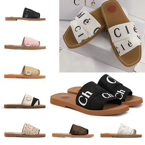 livraison gratuite sandales de créateur de luxe Luxury Woody Clogs Mule Sandales plates Sandales Lettre de glissade Pantoues roses Permeurs de plage Summer Plateforme Canvas Outdoor Home Sand