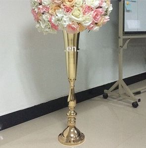 No incluye flores) soporte de flores dorado para decoración de escenario de lujo al por mayor para bodas y hoteles