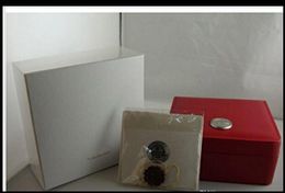 Boîtes de montres de luxe en gros nouvelle boîte carrée rouge pour montres livret carte et papiers en anglais