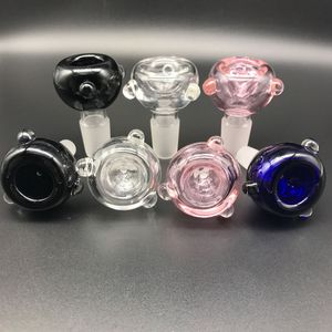 Venta al por mayor Macho 14 mm 18 mm Tazones de vidrio para Bongs Clear Black Pink Blue Glass Bong Bowl Bubble para tuberías de agua Bongs de vidrio Dab Rigs