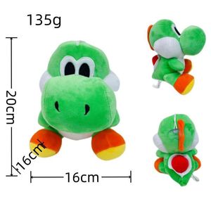 Vente en gros Mary Series Assis et posture de combat tête de champignon rouge vert jaune bleu et jouets en peluche de dinosaure vert jaune