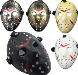 Masques de mascarade en gros Jason Voorhees Masque Vendredi 13 Film d'horreur Masque de hockey Effrayant Costume d'Halloween Cosplay Masques de fête en plastique 1013