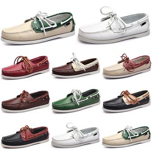 wholesale Hombres zapatos casuales triples negros blancos popular transpirable Plata topo Caoba marrón jogging caminar plano suave Multi cuero para hombre zapatillas de deporte al aire libre