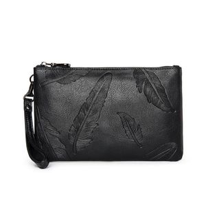 Venta al por mayor bolso de hombre exquisito bolso de mano de moda en relieve moda callejera bolsos de hombre en relieve de plumas bolso de cuero multifuncional ba