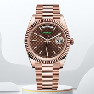 Venta al por mayor de relojes para hombre, relojes de diseño, hebilla plegable automática de alta calidad, relojes para mujer, 36 mm, 40 mm, oro rosa, relojes de pulsera clásicos con caja