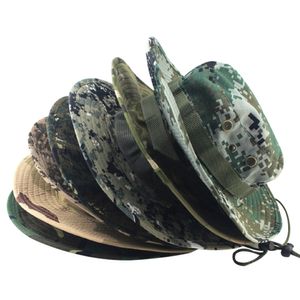 All'ingrosso-Camouflage Bucket Hats Jungle Camo Cappello da pescatore con cappello da pescatore a tesa larga Cappello da caccia da campeggio Cappellini da caccia 8 stili