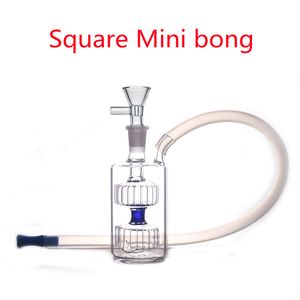 Gros mini 10mm femelle carré verre eau tabac dab rig bong avec 10mm fumer bol d'herbes sèches