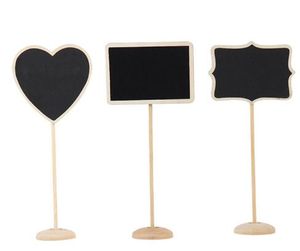 wholesale Mini tableaux en bois tableau noir sur bâton numéros de table signes de mariage fête d'anniversaire