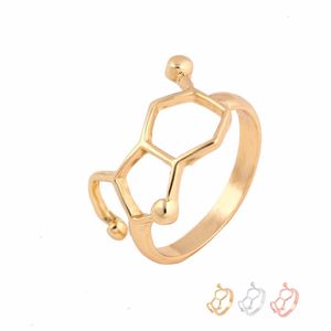 Everfast 10 pc/lot gros anneau de molécule chimie bijoux neurotransmetteur Science femmes hommes bagues peut mélanger la couleur EFR076