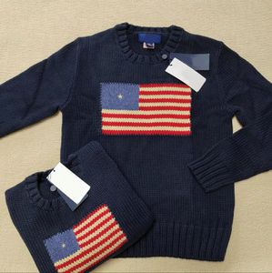 Jersey de punto informal tejido con patrón de camiseta de polos para hombre con bandera nacional al por mayor s-XL
