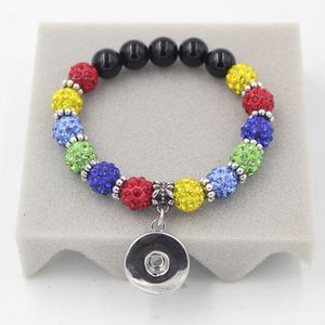 wholesale livraison gratuite nouvelle arrivée 18mm s'enclenche bijoux boule de cristal stretch autisme puzzle style 18mm s'enclenche bouton bracelets de charme