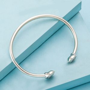 Vente en gros-NEW Fashion CZ Diamond Disc Open Bangle Bracelet Set Coffret d'origine pour Pandora 925 Bracelets de manchette en argent sterling pour femmes