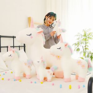 Gros nouveaux produits mignon rêve arc-en-ciel petit cheval blanc jouets en peluche jeux pour enfants compagnon de vacances cadeau chambre décoration