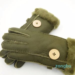 Venta al por mayor - Nuevas mujeres guantes de cuero de invierno Guantes de lana para jóvenes de calidad de cuero genuino Cálido confort Envío gratis