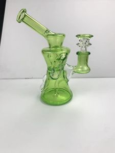 Venta al por mayor de productos personalizados de alta calidad Bubbler Hookahs Bong de vidrio azul claro Plataforma petrolera Conector interno de 14 mm Bola de burbuja adicional Colores Instagram