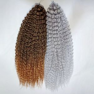 Venta al por mayor de fibras sintéticas de gran tamaño, pelo rizado brasileño y extra largo africano trenzado rizado crochet