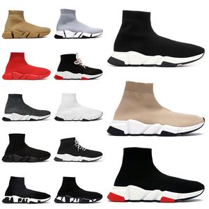 Vente en gros OG Designer Casual Sock Chaussures Femmes Hommes Speed Trainer Noir Blanc Rouge Speeds 2.0 Clear Sole Runners Chaussettes Bottines Slip on Cloud Mocassins Baskets De Sport