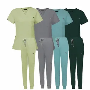 wholesale Salle d'opération uniforme médical gommages hôpital travail gommages ensemble fournitures médicales infirmière chirurgie dentaire costume vêtements de travail e90I #