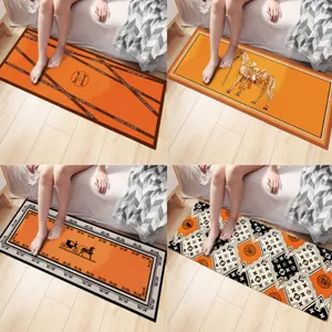 Vente en gros tapis de chevet orange chambre chevets couverture lumière luxe tapis de sol tapis tapis contre-pointe longue bande devant le lit