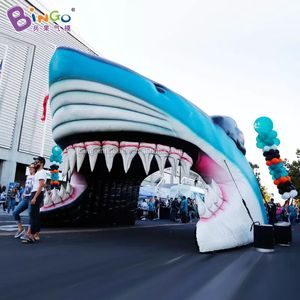 wholesale Tunnel de tête de requin gonflable d'affichage de conception originale air soufflé tente d'animal d'océan pour la décoration d'entrée d'événement de partie jouets sports