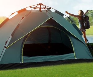 Vente en gros de tentes automatiques en plein air jetant pop up tente de randonnée de camping étanche imperméable à l'eau grande tentes familiales protection solaire UV tente de parc