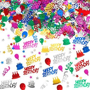 Décoration de fête en gros 1000pcs / pack joyeux anniversaire confettis gâteau feuille métallique ballon table décorations de dispersion fête bébé douche bricolage arts artisanat KD1