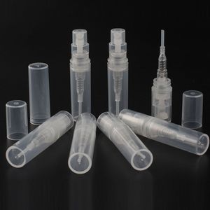 Botellas de spray de muestra de perfume al por mayor 2 ml 3 ml 4 ml 5 ml viales de plástico vacíos con rociador de niebla fina