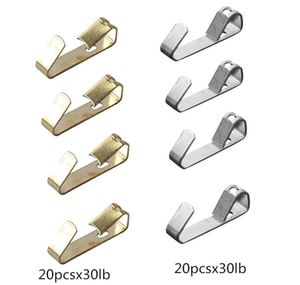 Colgadores de cuadros al por mayor 30 lbs x 40 juegos, ganchos de marco con clavos, kit para colgar en hardware de paneles de yeso de madera para oficina, reloj, espejo