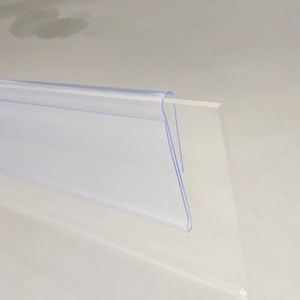 wholesale Bandes de données en plastique pour étagère en PVC Type S N sur support de carte d'étiquette d'affichage de signe de prix de mécanique pour support de verre de magasin 100pcs LL
